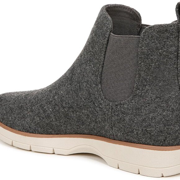 New Women's Charcoal Wool Chelsea Boots Ankle  Synthetic Rubber - Picture 8 of 9